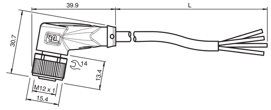 033486 - Cabo com Conector Angular Pepperl Fuchs V1-W-10M-PVC