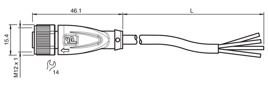 034442 - Cabo com Conector Reto Pepperl Fuchs V1-G-5M-PUR