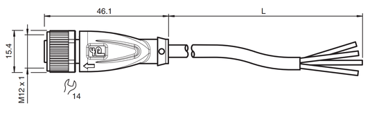 035071 - Cabo com Conector Reto Pepperl Fuchs V1-G-2M-PVC
