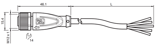 035322 - Cabo com Conector Reto Pepperl Fuchs V15-G-2M-PVC