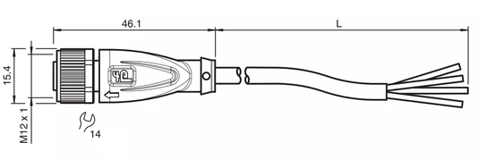 036356 - Cabo com conector reto V1-G-20M-PVC