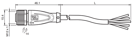 109478 - Cabo com Conector Reto Pepperl Fuchs V15-G-5M-PVC