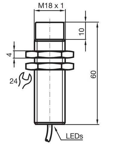 124313 - Sensor Indutivo Pepperl Fuchs NBN8-18GM60-WS