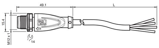 126567 - Cabo com Conector Reto Pepperl Fuchs V1S-G-2M-PVC