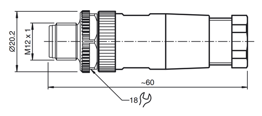 229220 - Conector Macho Reto Pepperl Fuchs V15-S-G