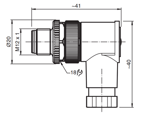 231340 - Conector Macho Angular Pepperl Fuchs V15-S-W