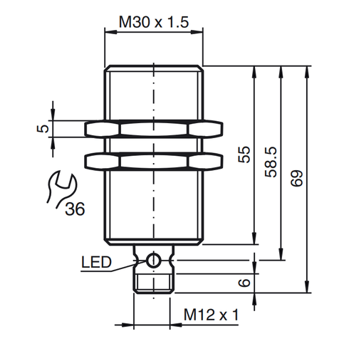 236498 - Sensor Indutivo  Pepperl Fuchs NBB10-30GM50-E2-V1-M
