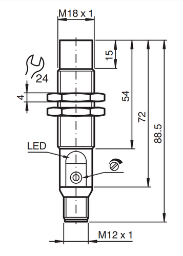 237042 - Sensor Capacitivo Pepperl Fuchs CBN15-18GS75-E2-V1