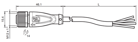 237269 - Cabo com Conector Reto Pepperl Fuchs V1-G-BK2M-PUR-U