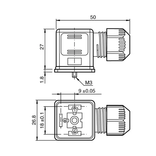 247258 - Conector para Bobina Pepperl Fuchs VMA-2-P/D2