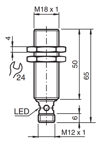 264608 - Sensor Indutivo Pepperl Fuchs NRB5-18GM50-E2-C-V1