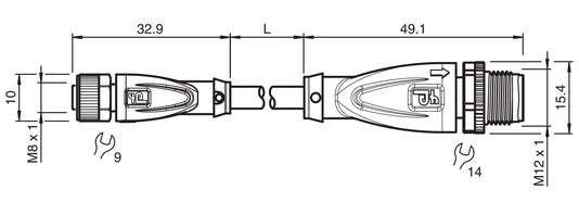 317171 - Cabo com Conector Pepperl Fuchs V31-GM-OR3M-POC-V1-G