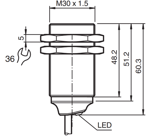 326161-0150 - Sensor Indutivo Pepperl Fuchs NBB15-30GM50-A2