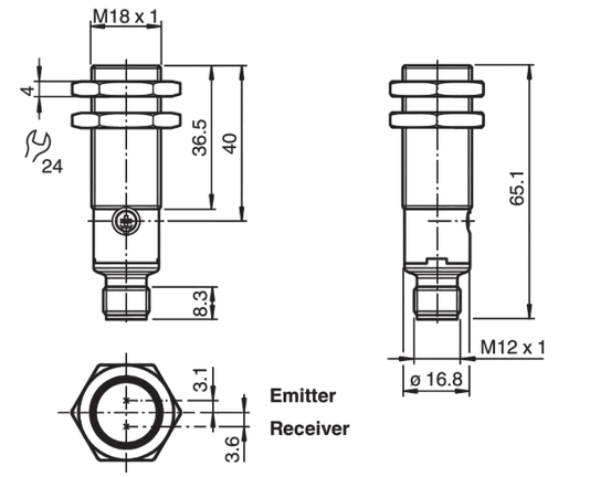 70113328-100035 - Sensor Fotoelétrico Pepperl Fuchs OBT150-18GM60-E5-V1