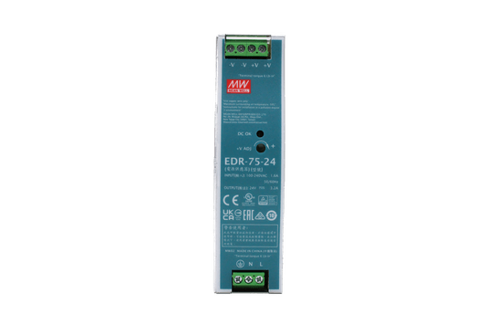 EDR-75-24 - Fonte Chaveada, DIN, Entrada Universal, AC/DC 75W/S:24V*3,2A