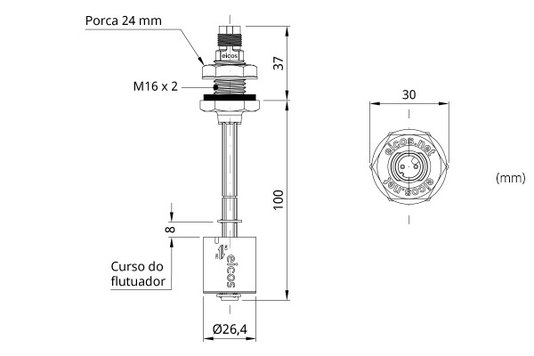 LD361-M12 - Chave de Nível Tipo Bóia Eicos
