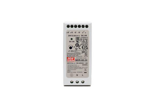 MDR-60-24 - Fonte Chaveada, DIN Entrada Universal AC/DC 60W/S:24V*2,5A